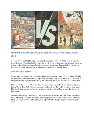 The Difference Between Picture Books and Illustrated Books A Closer Look