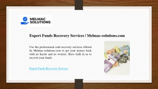 Expert Funds Recovery Services | Melmac-solutions.com