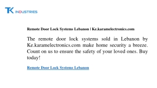 remote door lock systems lebanon