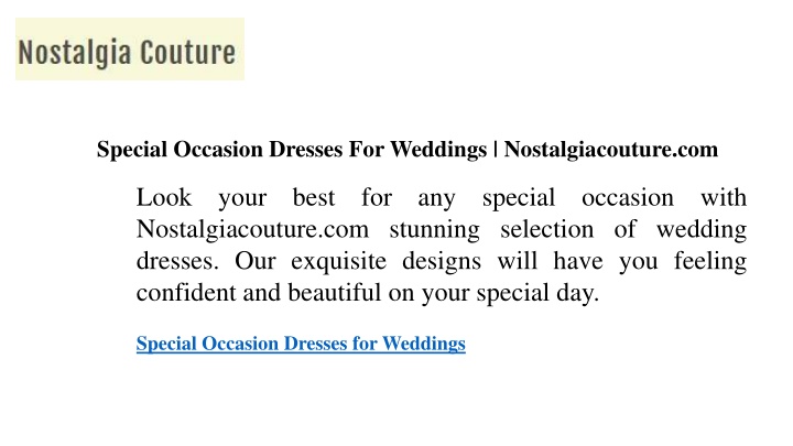 special occasion dresses for weddings