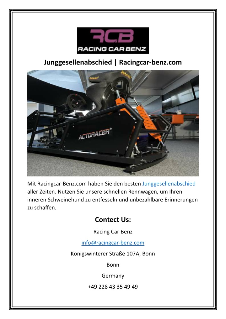 junggesellenabschied racingcar benz com