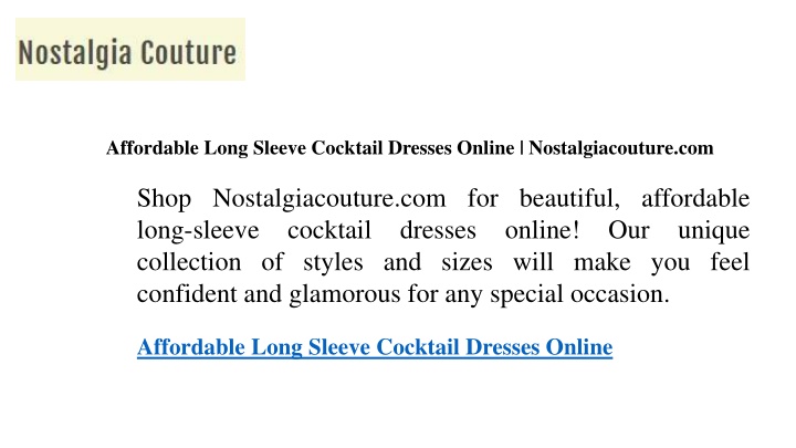 affordable long sleeve cocktail dresses online