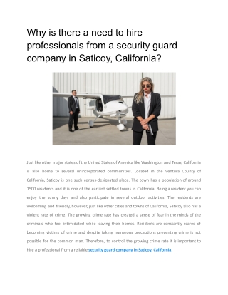 Why is there a need to hire professionals from a security guard company in Saticoy, California