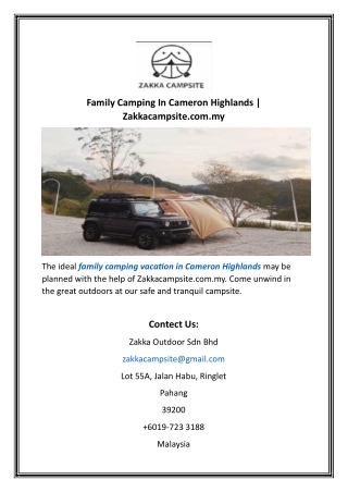 Family Camping In Cameron Highlands  Zakkacampsite.com.my