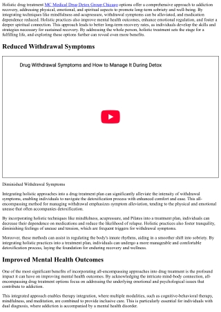 Benefits of Holistic Drug Treatment Options