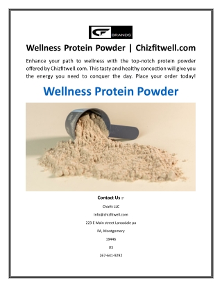 Wellness Protein Powder  Chizfitwell.com