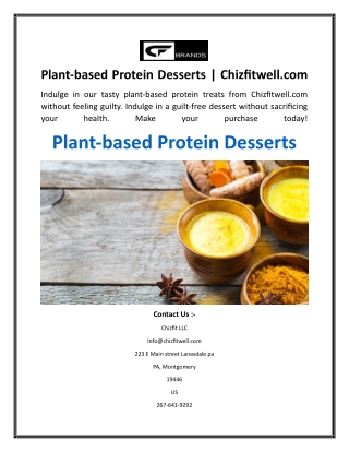 Plant-based Protein Desserts  Chizfitwell.com