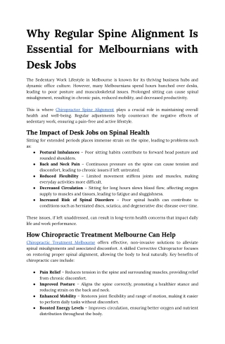 why regular spine alignment is essential