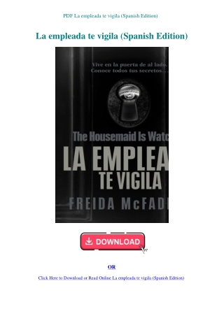 PDF La empleada te vigila (Spanish Edition)