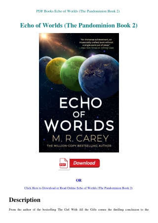 PDF Books Echo of Worlds (The Pandominion Book 2)