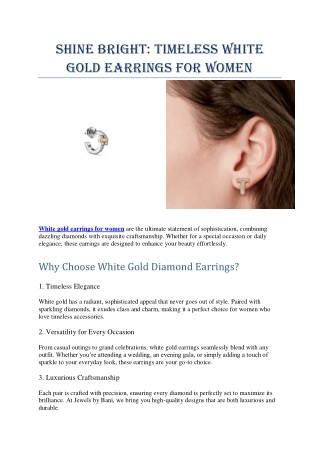 Sparkling White Gold Earrings – Perfect for Every Occasion