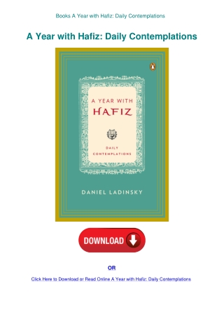 Books  A Year with Hafiz Daily Contemplations
