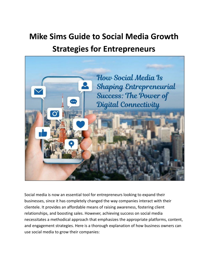 mike sims guide to social media growth strategies