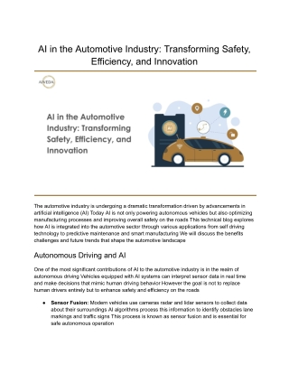 AI in the Automotive Industry_ Transforming Safety, Efficiency, and Innovation