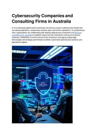Cybersecurity Companies and Consulting Firms in Australia