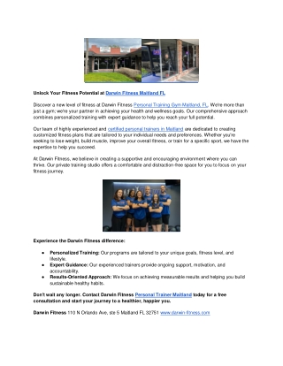 Personal trainer Maitland FL