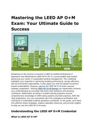 mastering the leed ap o m exam your ultimate