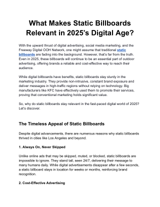 What Makes Static Billboards Relevant in 2025’s Digital Age?