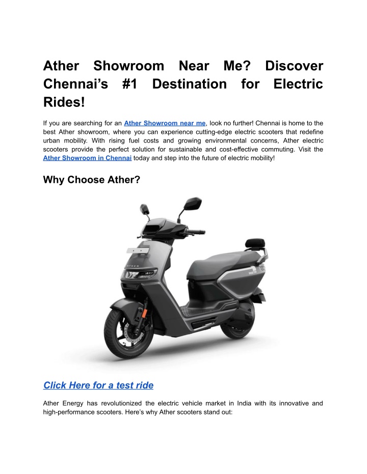 ather showroom near me discover chennai