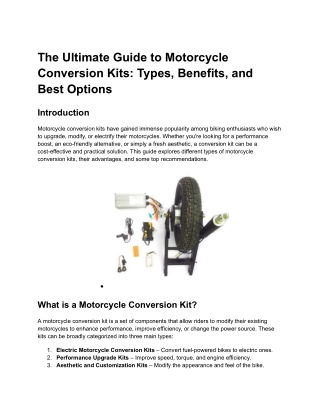 The Ultimate Guide to Motorcycle Conversion Kits_ Types, Benefits, and Best Options