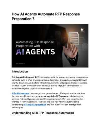 How AI Agents Automate RFP Response Preparation ?