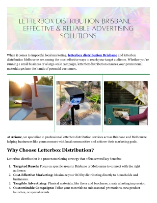 letterbox distribution brisbane effective