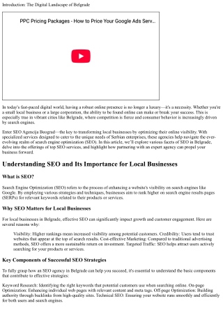 SEO Agencija Beograd: Transforming Local Businesses