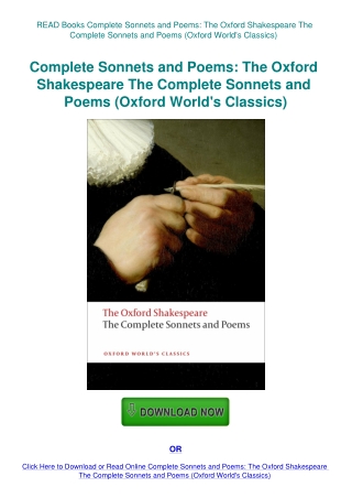 READ Books Complete Sonnets and Poems The Oxford Shakespeare The Complete Sonnets and Poems (Oxford