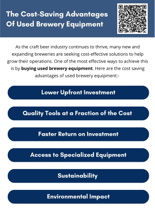 the cost saving advantages of used brewery