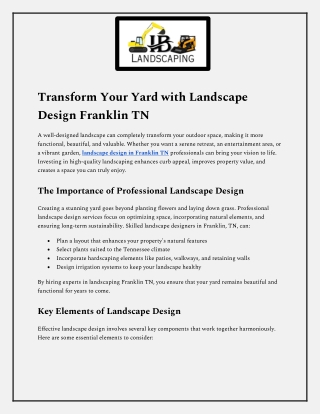 transform your yard with landscape design