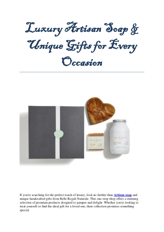 Luxury Artisan Soap & Unique Gifts for Every Occasion