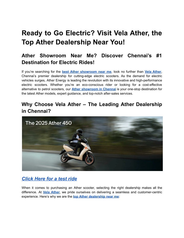 ready to go electric visit vela ather