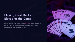 Elevate Your Collection with Playing Card Decks