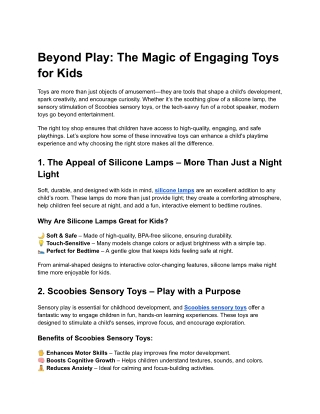 Beyond Play_ The Magic of Engaging Toys for Kids