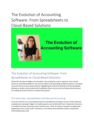 the evolution of accounting software from
