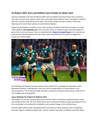 Six Nations 2025 Doris and Kelleher Injury Doubts for Wales Clash