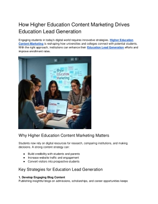 How Higher Education Content Marketing Drives Education Lead Generation
