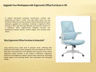 upgrade your workspace with ergonomic office