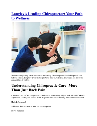 Chiropractic Care in Langley, BC