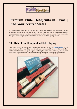Premium Flute Headjoints in Texas  Find Your Perfect Match