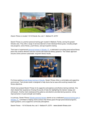 Personal trainer Orlando FL