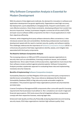 why software composition analysis is essential