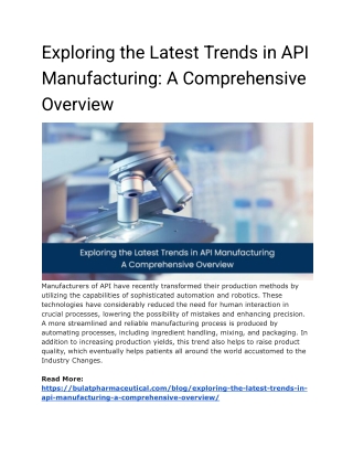 Exploring the Latest Trends in API Manufacturing_ A Comprehensive Overview