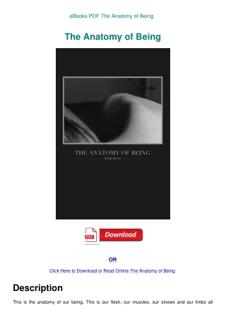 eBooks PDF The Anatomy of Being
