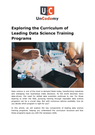 exploring the curriculum of leading data science