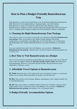 Best Rameshwaram Tour Packages for a Spiritual Getaway