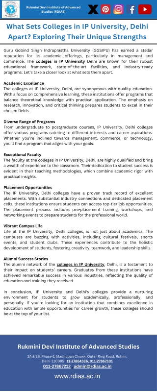 What Sets Colleges in IP University, Delhi Apart? Exploring Their Unique Strengt
