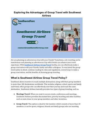 A Guide to Booking Group Flights on Southwest Airlines