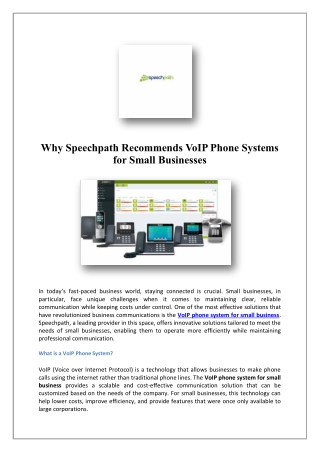why speechpath recommends voip phone systems
