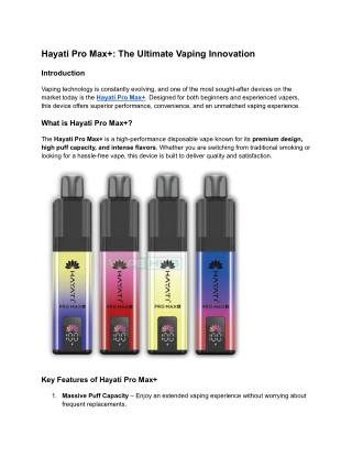 hayati pro max the ultimate vaping innovation